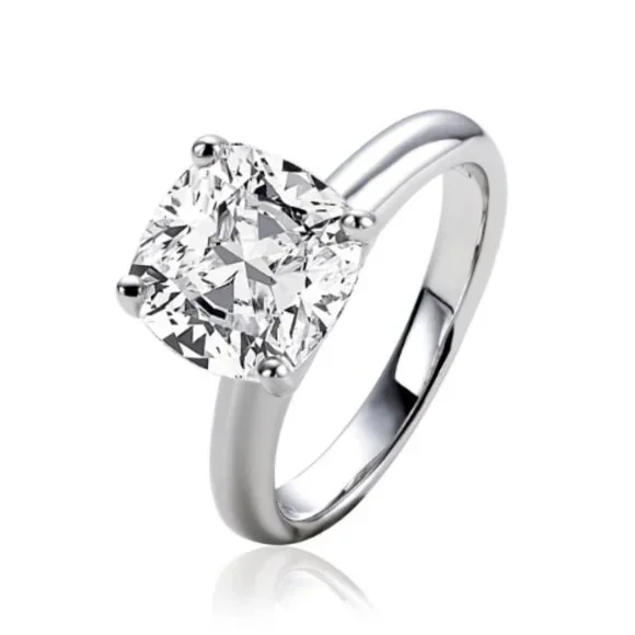 Certified 3.5 ct. t.w. Moissanite Diamond Cushion Cut Engagement Ring NEW - Picture 4 of 13